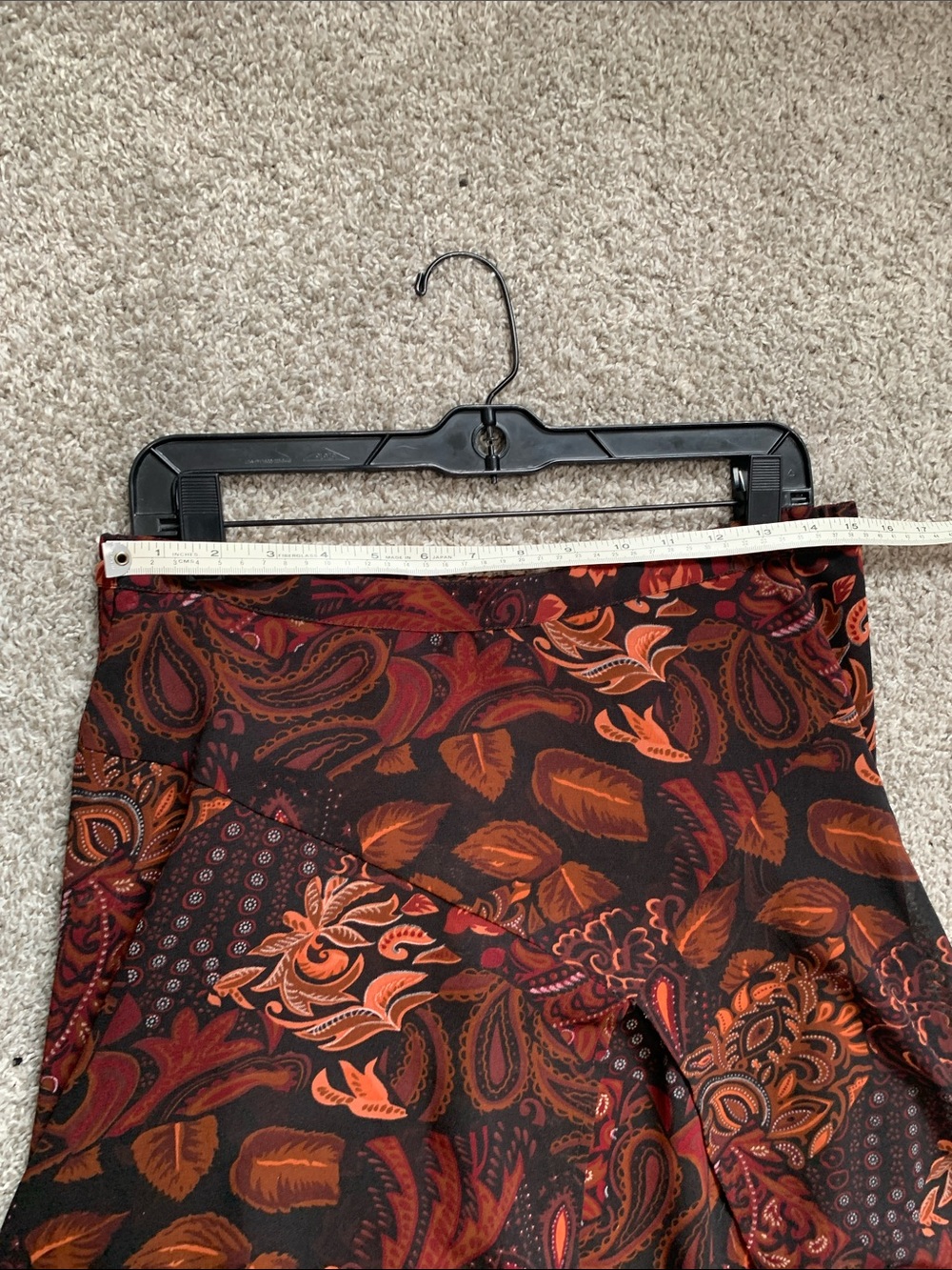 Y2K Coldwater Creek Paisley Floral Midi Skirt in Black and Red - Picture 7 of 7